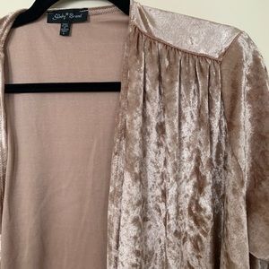 Light pink velvet cardigan